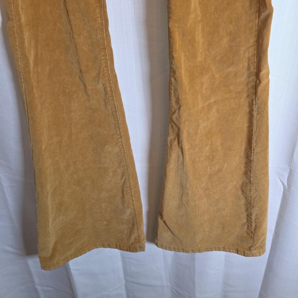 We the Free Flare Corduroy Pants Women 27 Pull-on Gold Yellow Tan Western Boho - Picture 4 of 14